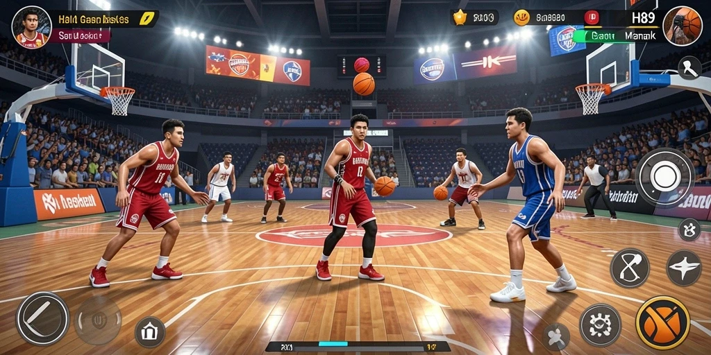 Tampilan antarmuka H89 dengan aksi basket yang seru dan menarik.