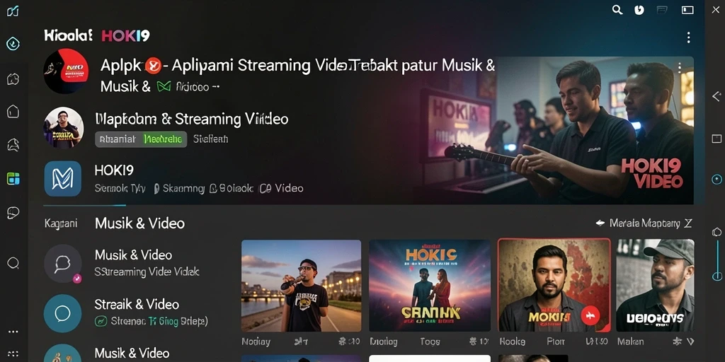Tampilan antarmuka pengguna HOKI9 dengan fungsi Streaming Video.