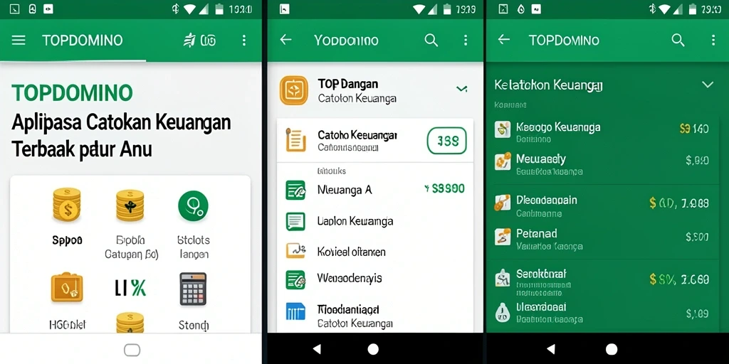 Tampilan antarmuka utama TOPDOMINO untuk Catatan Keuangan yang user-friendly.