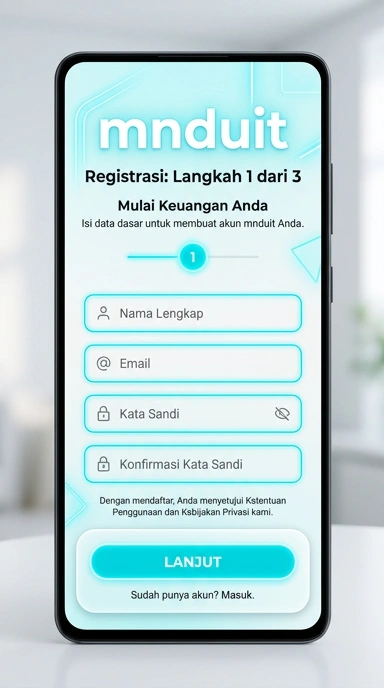 Tampilan halaman daftar mnduit